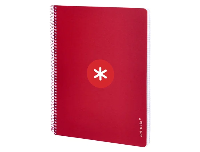 Antartik Cuaderno Espiral A4 Tapa Dura 80 Hojas 100gr Cuadro 5mm Color Frambuesa