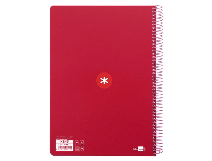 Antartik Cuaderno Espiral A4 Tapa Dura 80 Hojas 100gr Cuadro 5mm Color Frambuesa