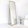 Hanah Home Espejo Cheval Dorado 50x170x60 cm Metal con Estantes para Dormitorio o Salón