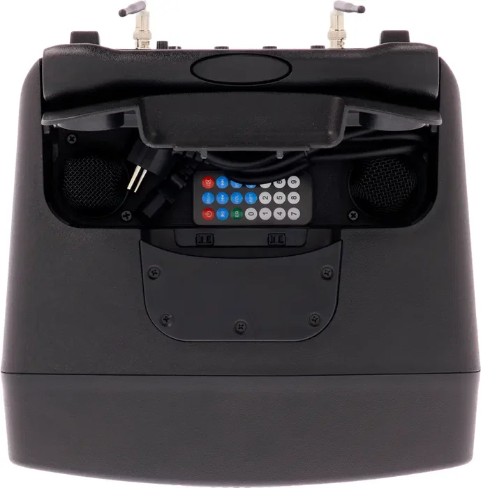 ALGAMAUDIO Altavoz Portátil Amplificado TR12-BT - 120W, Bluetooth, Batería, 2 Micrófonos Inalámbricos, Woofer 12", Sistema PA Portátil con Ruedas