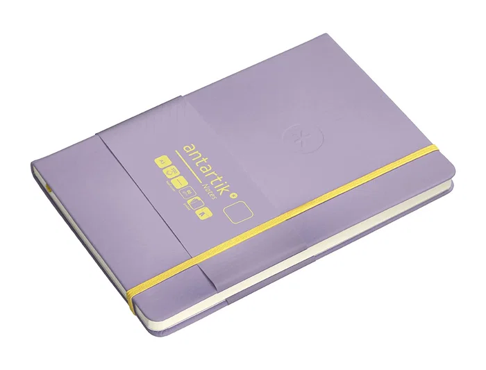 Antartik Cuaderno A5 Tapa Dura Hojas Lisas Morado y Amarillo 100 Hojas 80 gr FSC