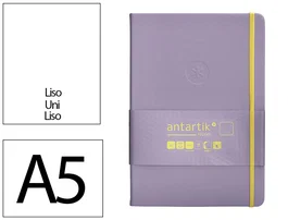 Antartik Cuaderno A5 Tapa Dura Hojas Lisas Morado y Amarillo 100 Hojas 80 gr FSC