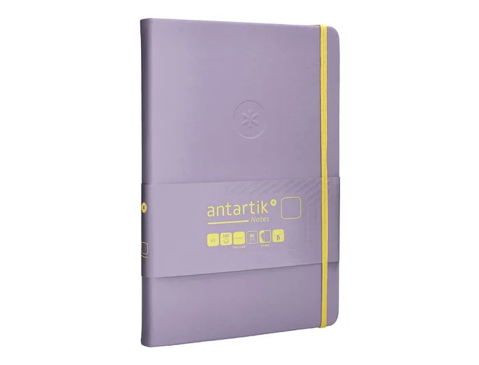 Antartik Cuaderno A5 Tapa Dura Hojas Lisas Morado y Amarillo 100 Hojas 80 gr FSC