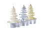 DKD Home Decor Set de 4 Velas de Árbol (Dorado, Plateado, Champán)