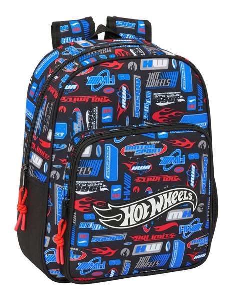 Safta Mochila Infantil Adaptable a Carro Hot Wheels 27x33x10 cm