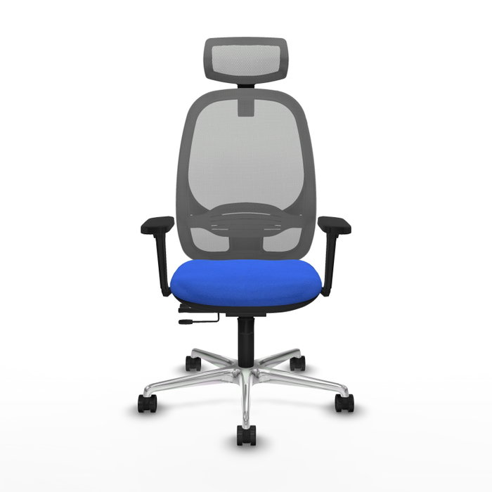 PIQUERAS Y CRESPO Silla de oficina Cilanco con mecanismo Sincro/Traslack, Azul y Gris