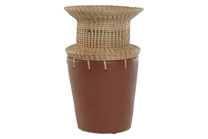 DKD Home Decor Jarrón de Terracota y Ratán 22x22x35 cm DKD Home Decor Jarrón de Terracota y Ratán 22x22x35 cm