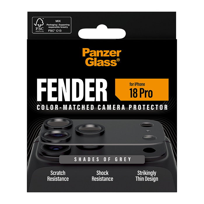 PanzerGlass Fender Camera Lens Protector iPhone 18 Pro Shades of Grey