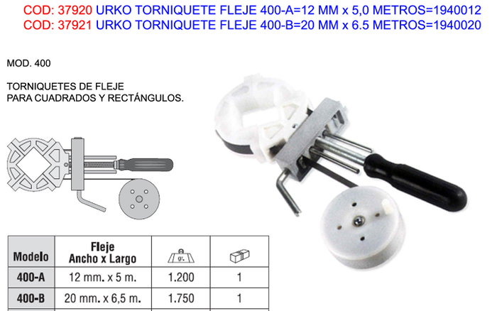 URKO Tornoquet de Fleje 400-B 20 mm x 6.5 m URKO Tornoquet de Fleje 400-B 20 mm x 6.5 m