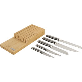 Joseph Joseph Elevate SST Knife Set con bandeja de bambú para cajón de 5 piezas de acero inoxidable japonés.</a>