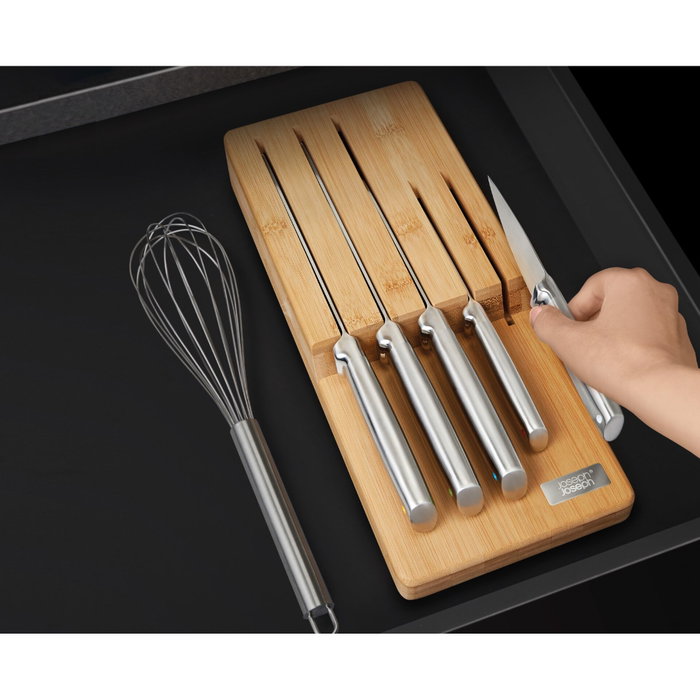 Joseph Joseph Elevate SST Knife Set con bandeja de bambú para cajón de 5 piezas de acero inoxidable japonés.</a>