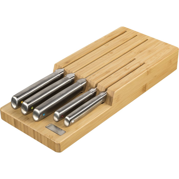 Joseph Joseph Elevate SST Knife Set con bandeja de bambú para cajón de 5 piezas de acero inoxidable japonés.</a>