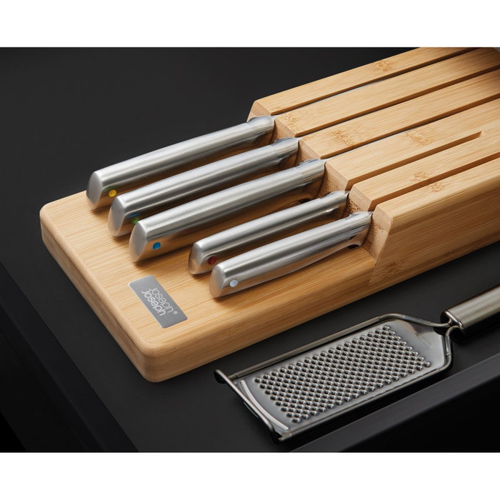Joseph Joseph Elevate SST Knife Set con bandeja de bambú para cajón de 5 piezas de acero inoxidable japonés.</a>