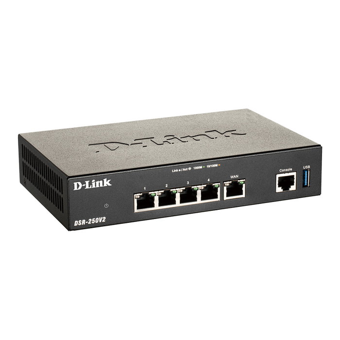D-Link DSR-250V2/E Router VPN de Seguridad, 802.11g, Ethernet Gigabit, 75 Túneles VPN