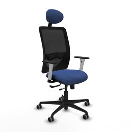 PIQUERAS Y CRESPO Silla de oficina Zulema con mecanismo Sincro/Traslack, Azul marino y Negro