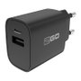 2GO Cargador de dispositivos móviles 797273 con 2 puertos USB-A y USB-C, 20W, Negro