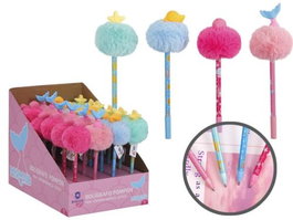 POESSA Set de 24 Bolígrafos Pompom Ocean