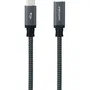 Nanocable 10.01.4501-L150-COMB Cable Alargador USB Tipo-C Macho - USB Tipo-C Hembra, 1.5m, Negro, USB-C 3.2 Gen2x2 20Gbps 100W 4K