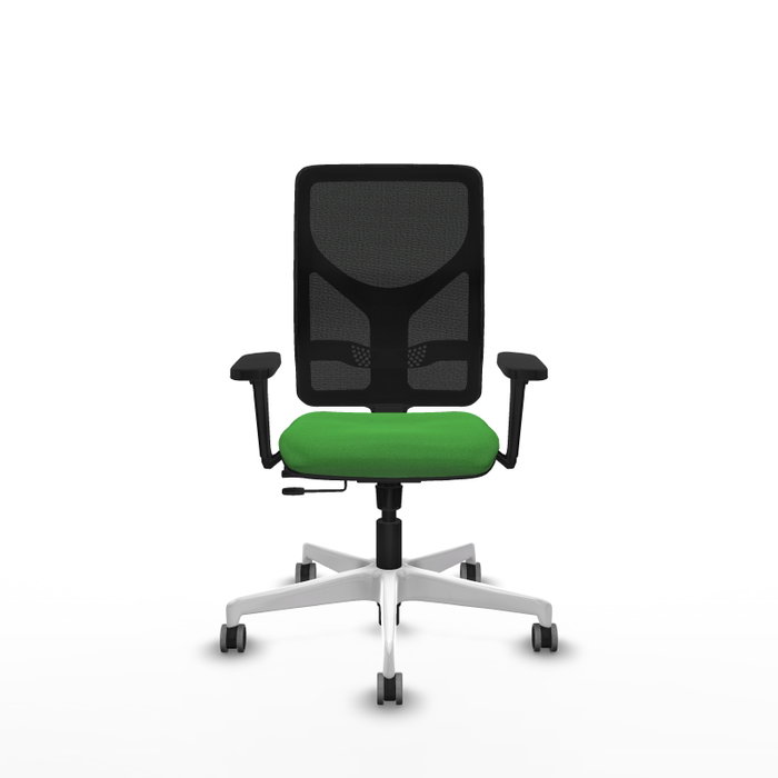 PIQUERAS Y CRESPO Silla de oficina Motilla con mecanismo Sincro/Traslack, verde y negro