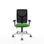 PIQUERAS Y CRESPO Silla de oficina Motilla con mecanismo Sincro/Traslack, verde y negro