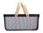 Kinvara Cesta con Malla, 2 Asas de Madera, Rectangular, Color Negro, Dimensiones: 42.5 x 18 x 26.5 cm (Ancho x Alto x Largo) (Set de 6)