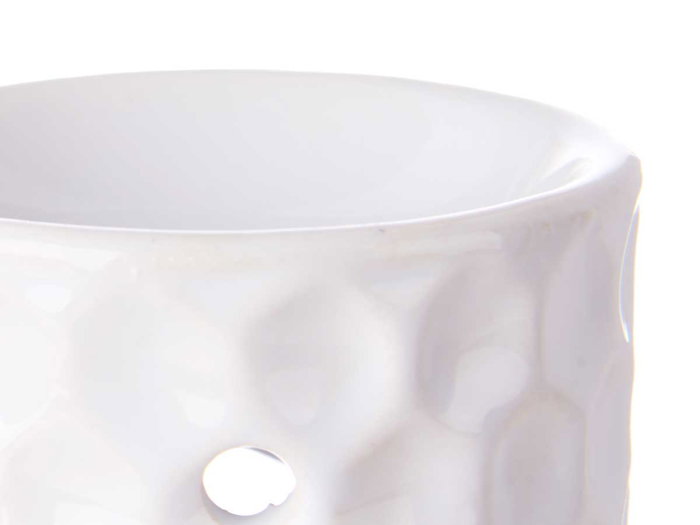 Acorde Set Quemador Aceite Esencial Bambu Ceramica Blanco 11 x 19.8 x 6.5 cm (Set de 12)