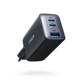 Anker 735 Cargador GaN 65W 3 Puertos Negro | Tecnología GaNPrime, PowerIQ 4.0, ActiveShield 2.0 | Carga Rápida Compatible con iPhone, Samsung, MacBook