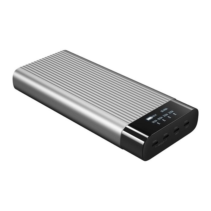 Targus Hyper HJ245B Pack de Batería 27000 mAh con Pantalla OLED, 4 Puertos, Carga Rápida 100W, Plata