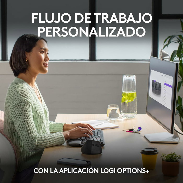 Logitech Wave Keys Teclado Ergonómico Inalámbrico QWERTY Español Grafito Logitech Wave Keys Teclado Ergonómico Inalámbrico QWERTY Español Grafito