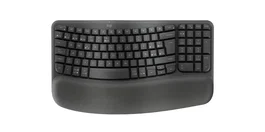 Logitech 920-012296 Teclado Ergonómico Wave Keys Inalámbrico RF + Bluetooth QWERTY Español Negro Grafito Completo con Reposamanos