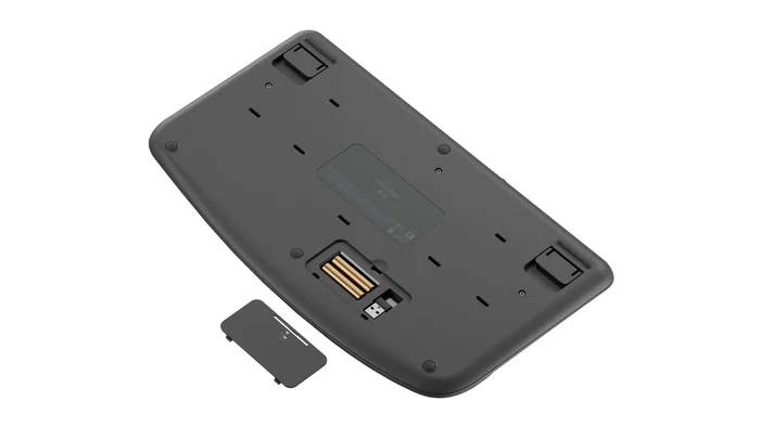 Logitech 920-012296 Teclado Ergonómico Wave Keys Inalámbrico RF + Bluetooth QWERTY Español Negro Grafito Completo con Reposamanos