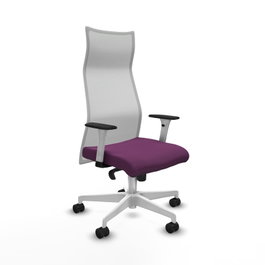 PIQUERAS Y CRESPO Sillón Albacete con mecanismo Sincro, Morado y Blanco