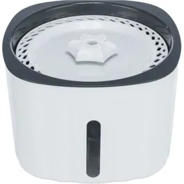 TRIXIE Fuente para beber Flores Plástico 2L 18,5 x 13 x 18,5 cm Blanco y gris