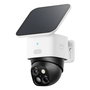 EUFY SoloCam S340 - Cámara de Seguridad Exterior Solar, 360°, 2.4 GHz WiFi, 8x Zoom, 2880P, Resistente al Agua, Sin Cuotas, Compatible con HomeBase 3, Blanco