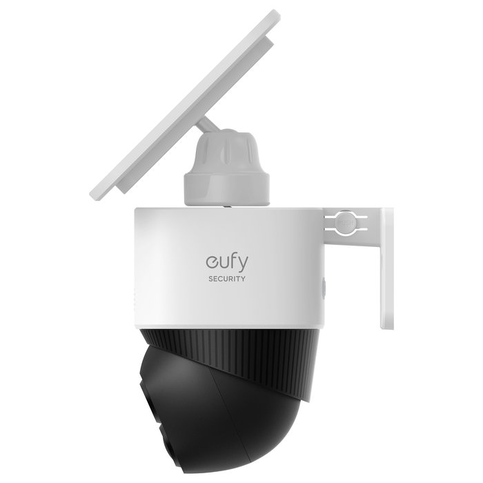 EUFY SoloCam S340 - Cámara de Seguridad Exterior Solar, 360°, 2.4 GHz WiFi, 8x Zoom, 2880P, Resistente al Agua, Sin Cuotas, Compatible con HomeBase 3, Blanco