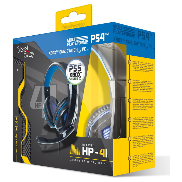Steelplay HP41 Wired Headset Black/Blue PS4 Steelplay HP41 Wired Headset Black/Blue PS4