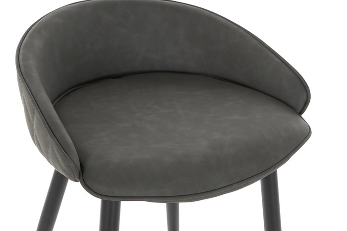 DKD Home Decor Taburete Vintage Gris Oscuro Negro 47 x 87.5 x 48 cm (2 Unidades) Metal PU