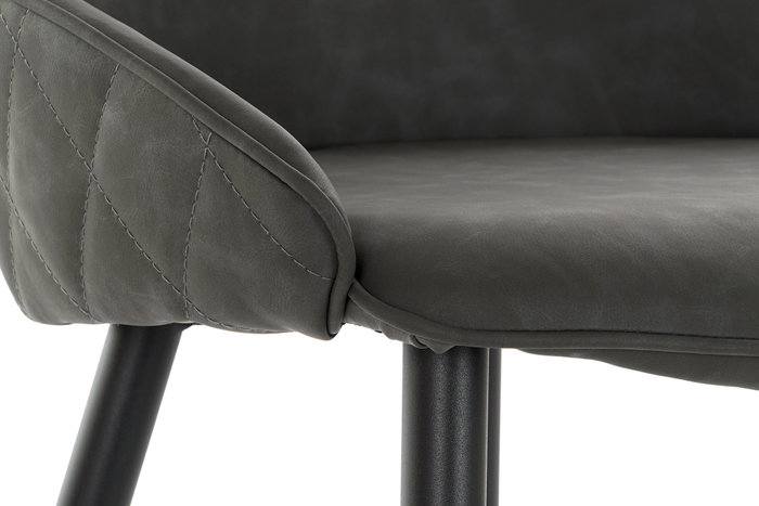 DKD Home Decor Taburete Vintage Gris Oscuro Negro 47 x 87.5 x 48 cm (2 Unidades) Metal PU
