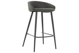 DKD Home Decor Taburete Vintage Gris Oscuro Negro 47 x 87.5 x 48 cm (2 Unidades) Metal PU