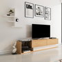 Hanah Home Mueble de TV Liza Teak y Blanco | Tablero de Partículas Recubierto de Melamina 18mm | 180x40x30cm | Moderno - Novedoso