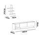 Hanah Home Mueble de TV Liza Teak y Blanco | Tablero de Partículas Recubierto de Melamina 18mm | 180x40x30cm | Moderno - Novedoso