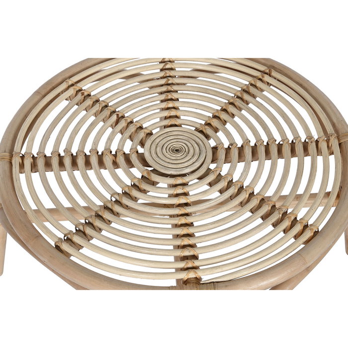 DKD Home Decor Mesita Auxiliar de Ratán Natural 65x65x36 cm DKD Home Decor Mesita Auxiliar de Ratán Natural 65x65x36 cm