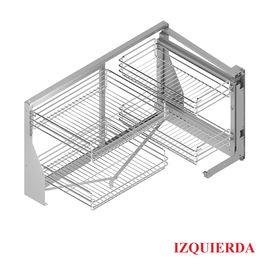 Menage Confort M900 Extractable Rincón Classic Cromo Izquierda Con Bastidor Cierre Amortiguado 4 Cestas 35Kg