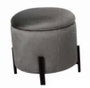 DKD Home Decor Reposapiés Gris 44 x 44 x 42 cm Poliéster Metal con Tapa