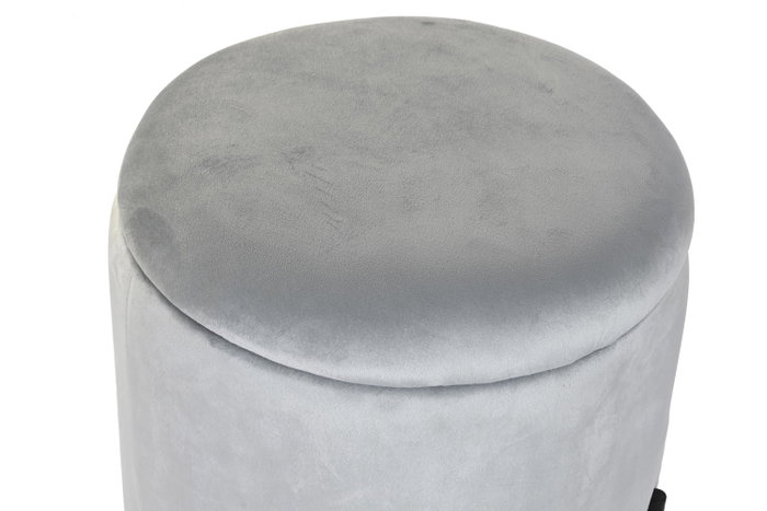 DKD Home Decor Reposapiés Gris 44 x 44 x 42 cm Poliéster Metal con Tapa