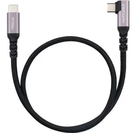 Nano Cable Cable USB 3.2 Tipo-C Acodado 10.01.4703 - Negro 3 m, 100W, 10 Gbps, 5A, 4K/60Hz, USB-C Macho a USB-C Macho