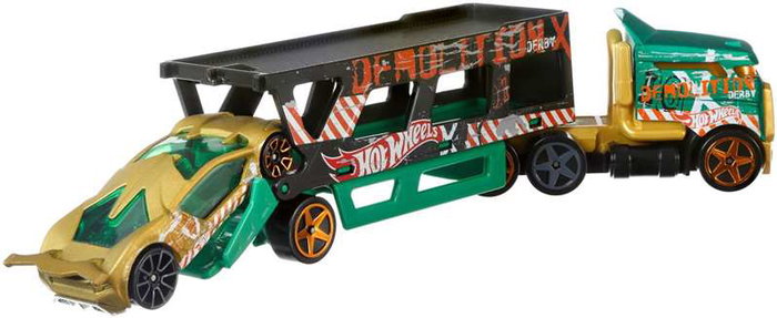 Hot Wheels Super Rigs Camión con Coche Escala 1:64 Modelos Surtidos