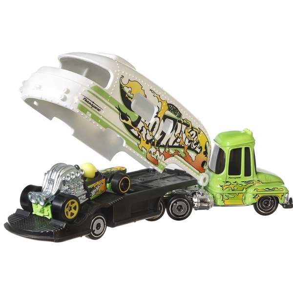 Hot Wheels Super Rigs Camión con Coche Escala 1:64 Modelos Surtidos