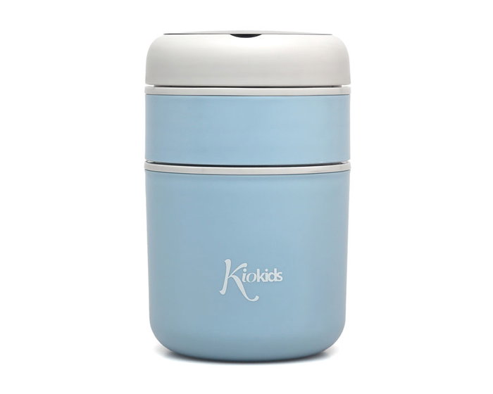 KioKids Termo 710 mL Acero Inoxidable Azul para Sólidos y Papillas con Doble Compartimento