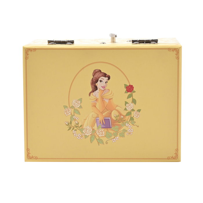 WIDDOP & CO Joyero Musical Bella Princesas Disney con Motivo Floral y Compartimento Secreto